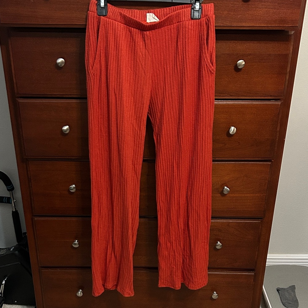 Peach Love California burnt orange Straight Leg Pants